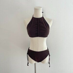 Ulla Johnson Brown Halter Bikini Set